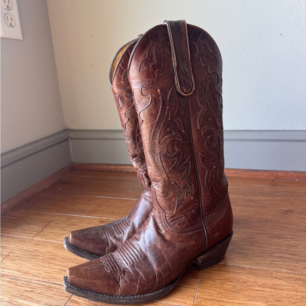 Brown Leather Cowboy Boots